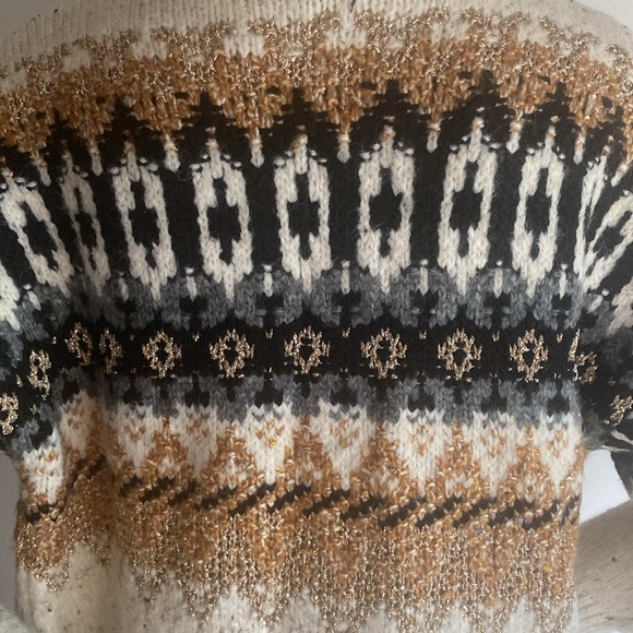 NWT Anthropologie Holiday Fairisle open Front Shawl Collar Cardigan Sz L NWT - Picture 15 of 16